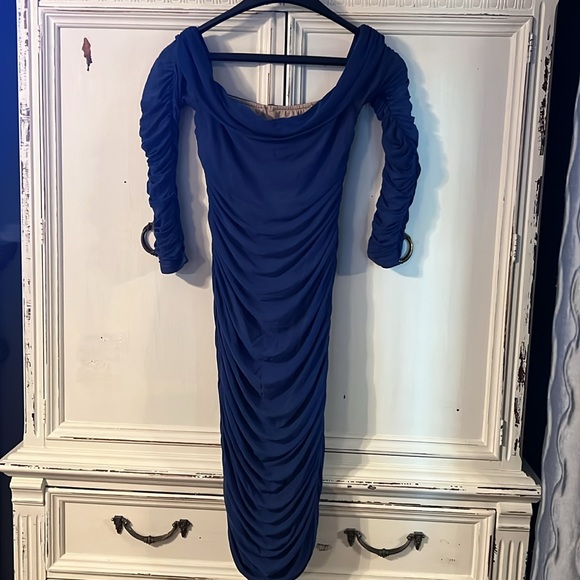 SHEIN blue rushed dress xl - Picture 2 of 5